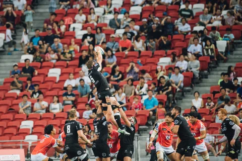Rugby match action; illustrative sport photography